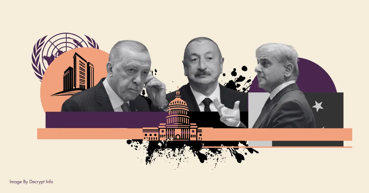 Top 10 Allies of Turkey | Turkish President Recep Tayyip Erdoğan with alongside Azerbaijani President Ilham Aliyev and Pakistani Prime Minister Shehbaz Sharif